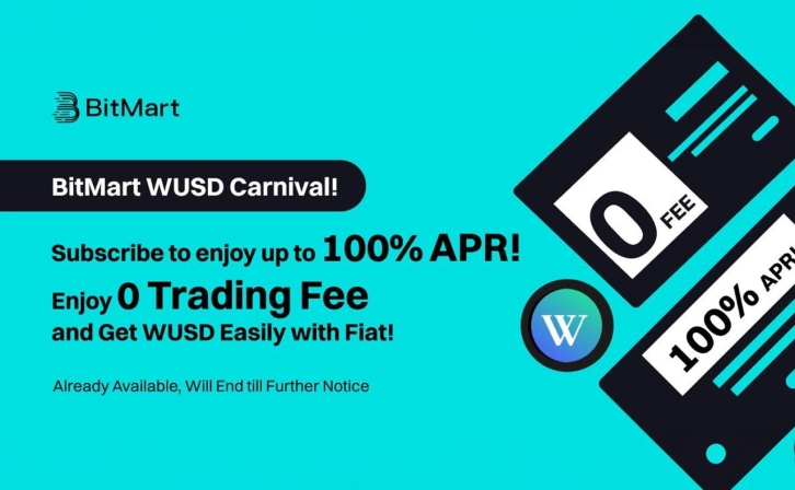 BitMart WUSD Carnival Begins: Up to 100% APR and Free Trading Opportunities